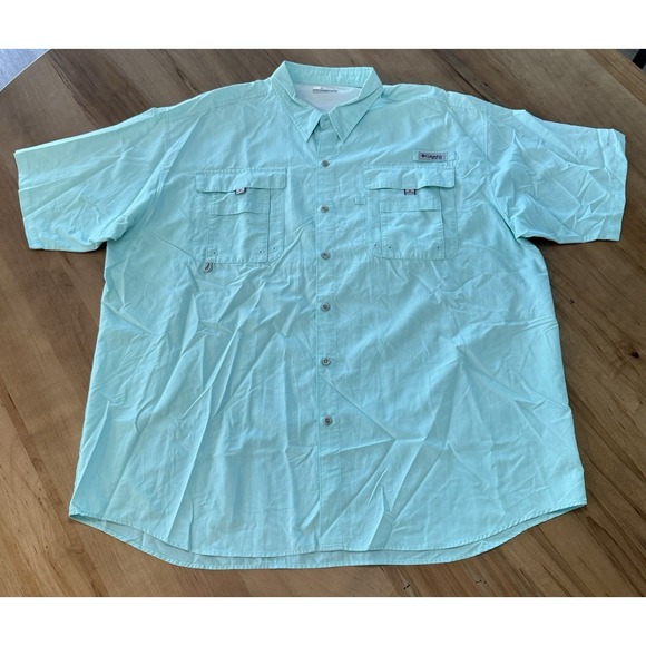 Columbia Other - Columbia Fishing Shirt Mens 3XL/3XT PFG Short Sleeve Omni-Shade Mint Green Tee